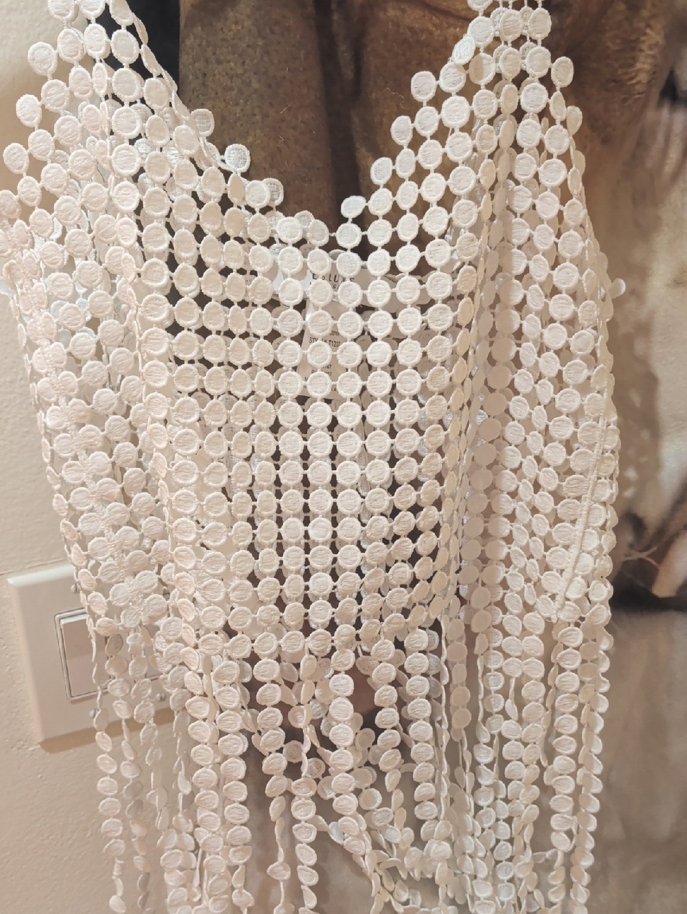 Boho Crochet Fringe Top in White